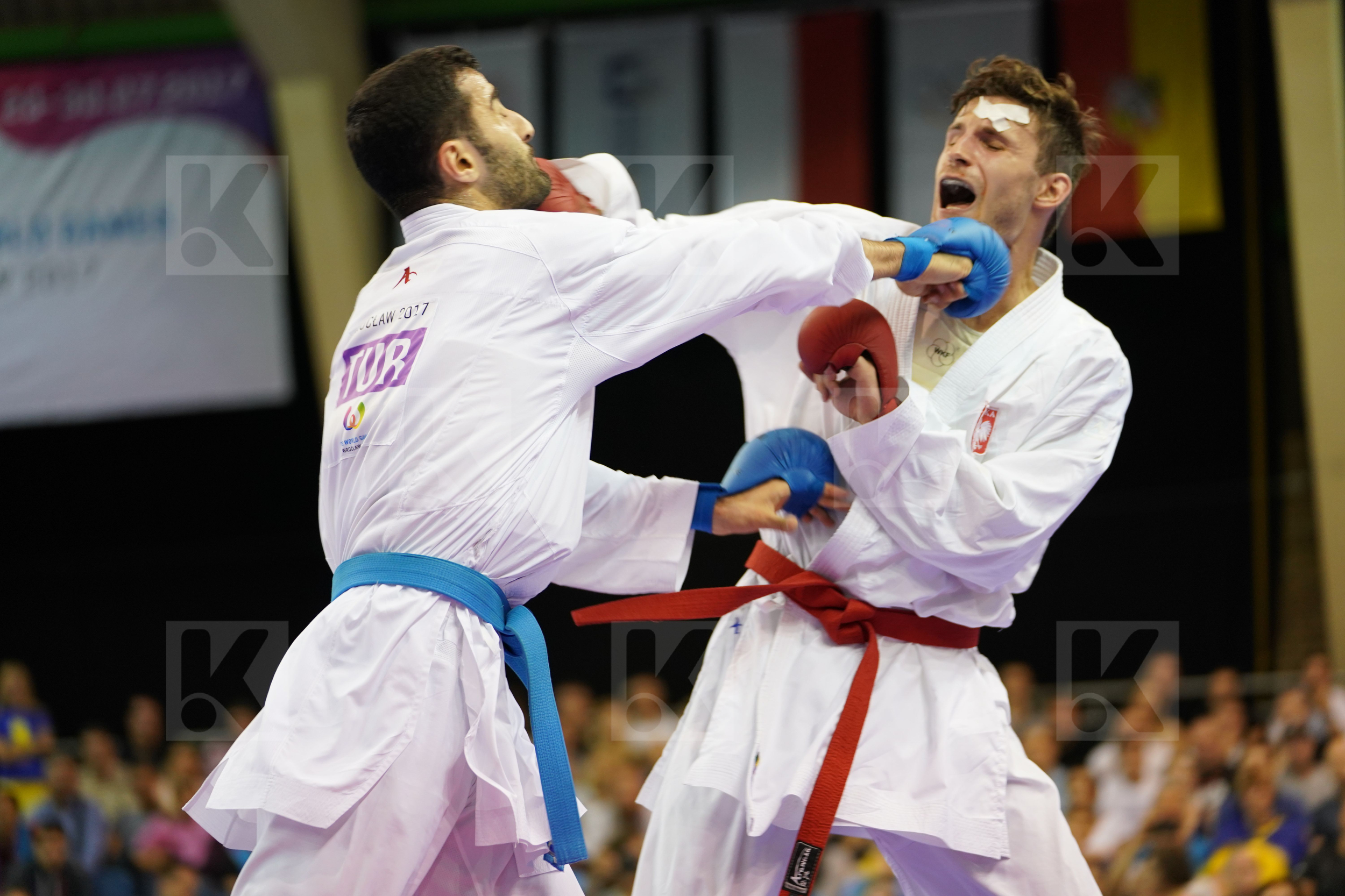 Aktas Ugur bronze match Male Kumite -84kg Poland Turkey Warda Kamil